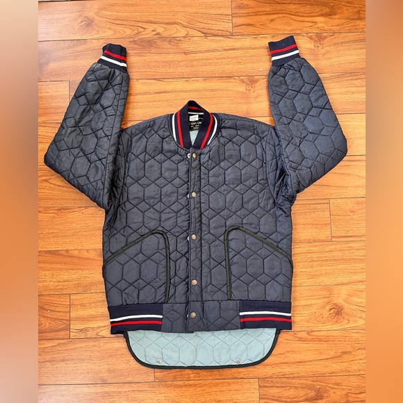 Vintage Other - Vintage Neutral Gender Navy Quilted Bomber Jacket